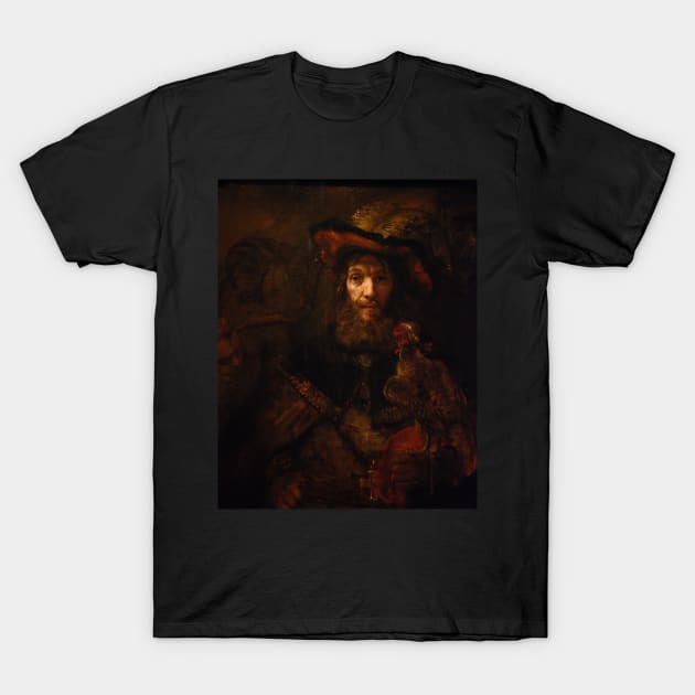 Knight with Falcon by Rembrandt T-Shirt by blackroserelicsshop@gmail.com